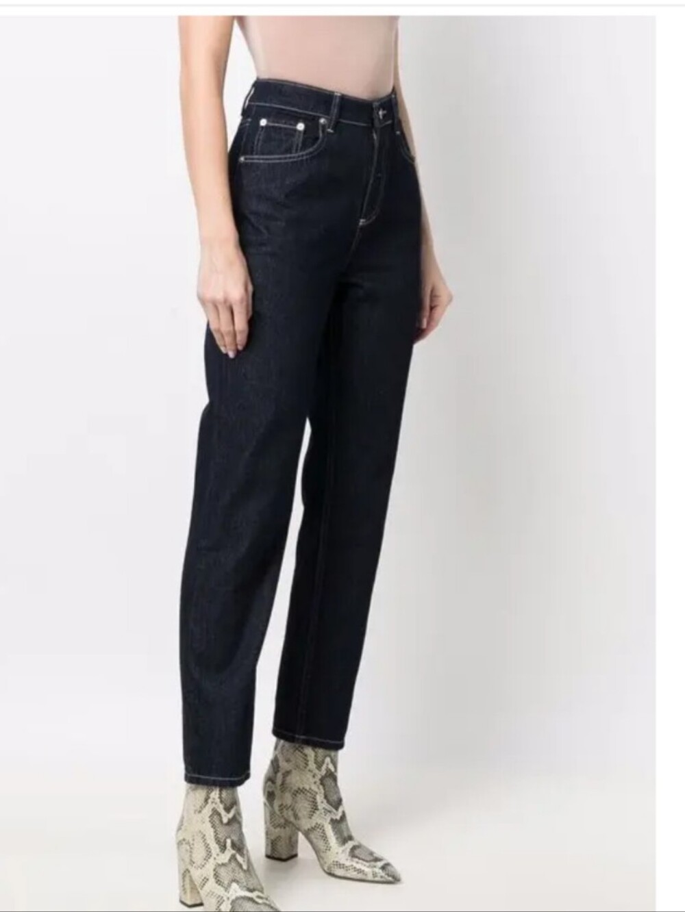 Ba&Sh Elton Mom Jeans High Waist Tapered Deep Indigo Slim Fit